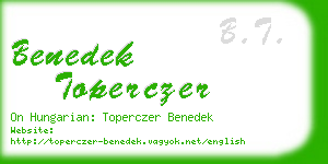 benedek toperczer business card